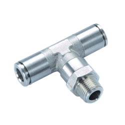 STX Series Stainless Steel Push-In Fittings - Swivel T-Adaptor Conical Type