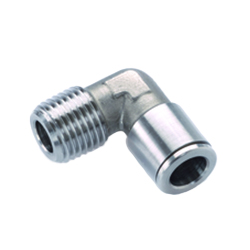 STX Series Stainless Steel Push-In Fittings - Threaded Elbow Adapter Conical Type