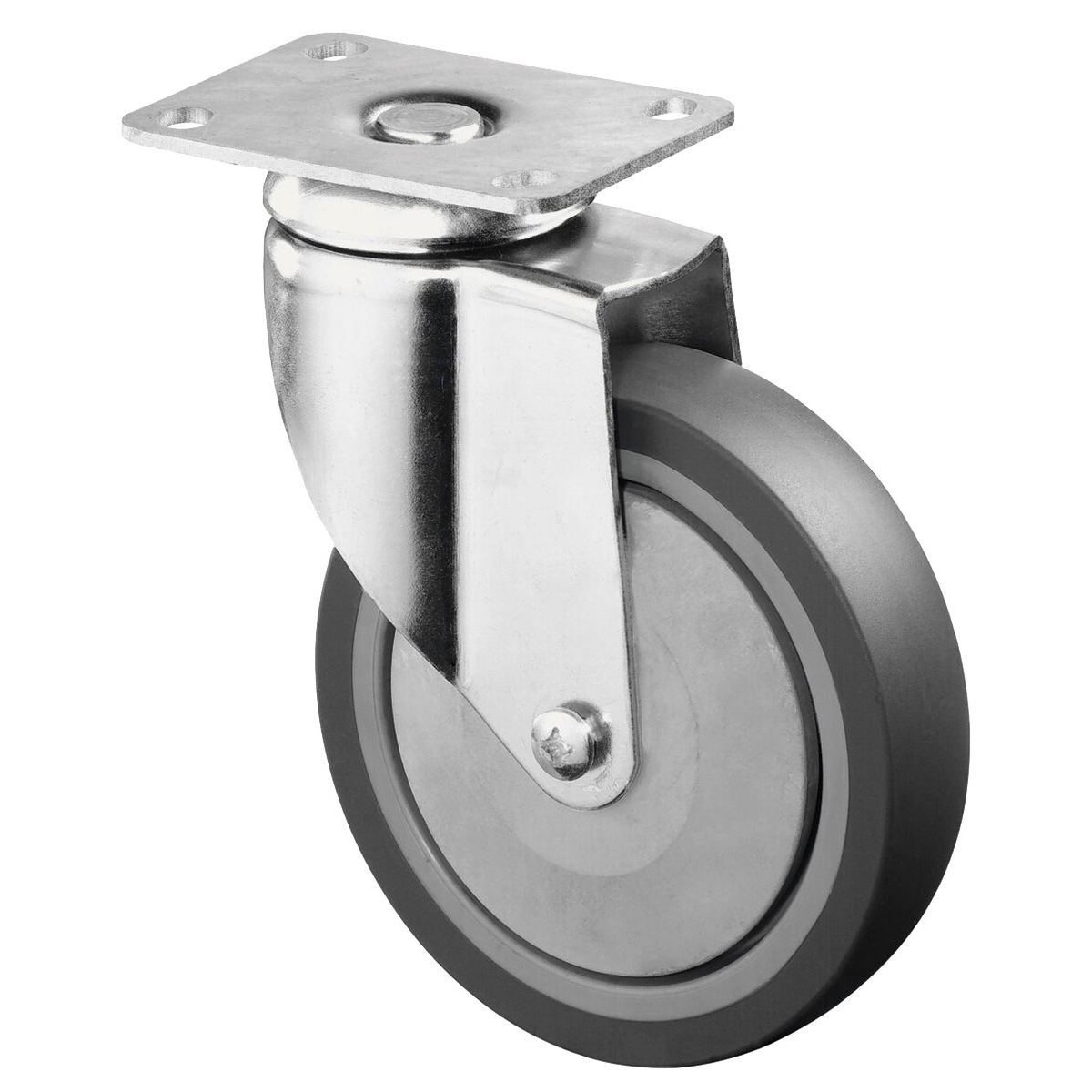 Apparatus Castors with Plate, Rubber Bandage TPE, Heavy Design - Swivel Castors