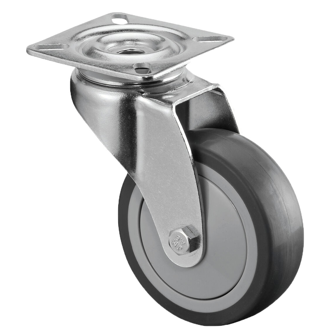 Apparatus Castors with Plate, Rubber Bandage TPE, Light Design - Swivel Castors