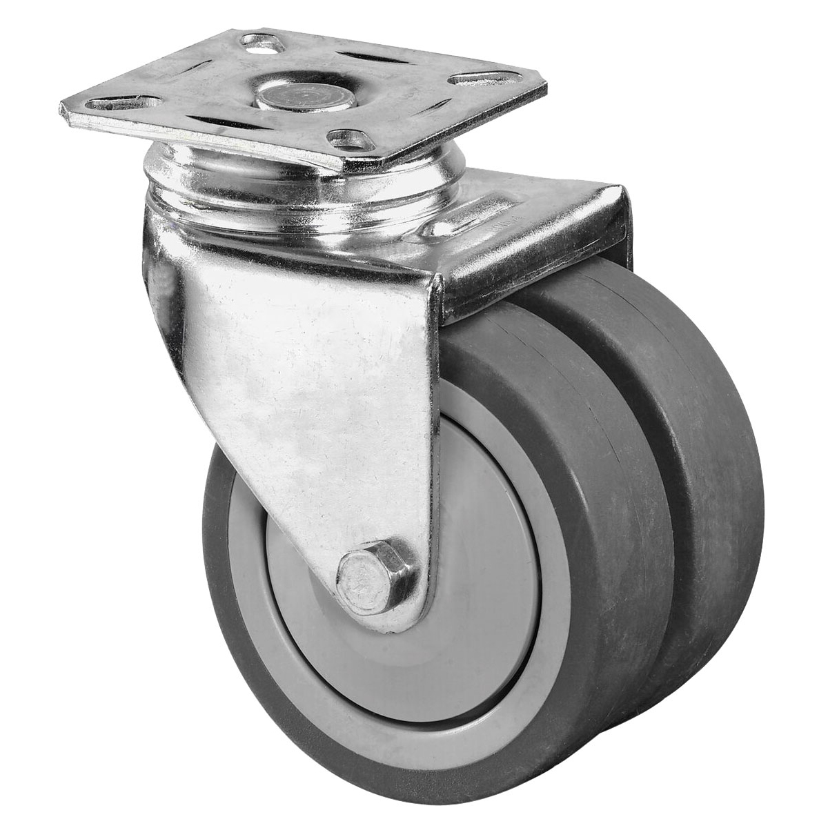 Apparatus Castors with Plate, TPE Rubber Bandage, Double Swivel Castors - Swivel Castors