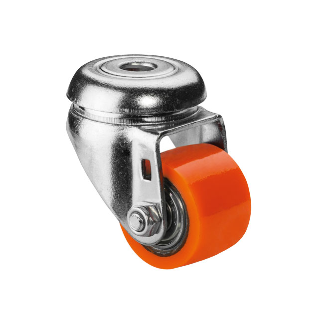 Compact Castors with Back Hole, TPU Wheel - Swivel Castor