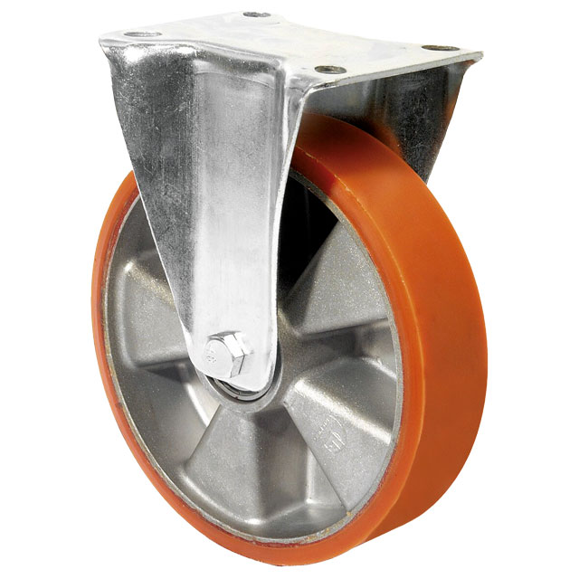 Transport Castors with Plate, PU Bandage - Fixed Castors