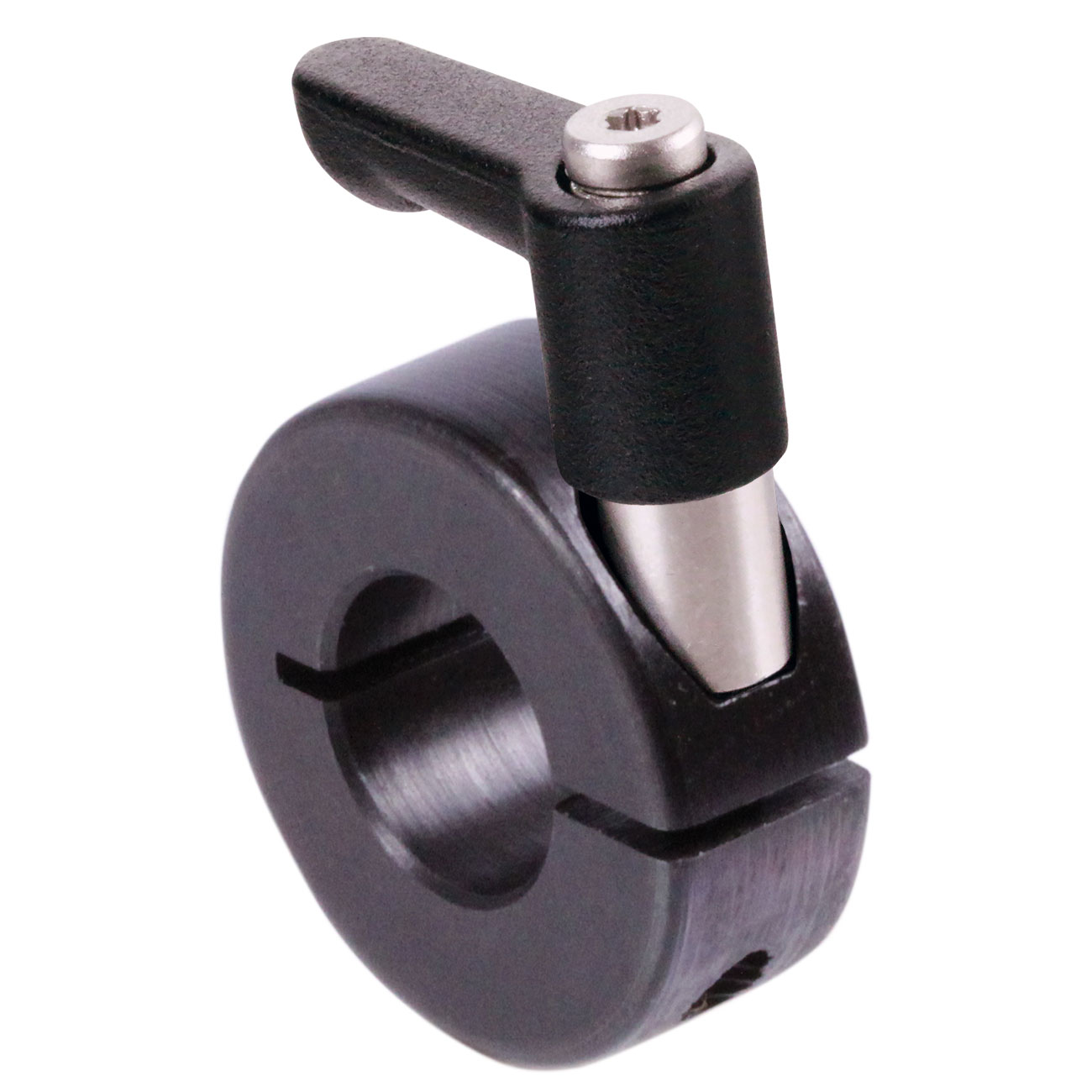 Shaft Collars, Clamp Collars Single-Split, Type K with Clamping Lever, Steel, Black Oxide Finish