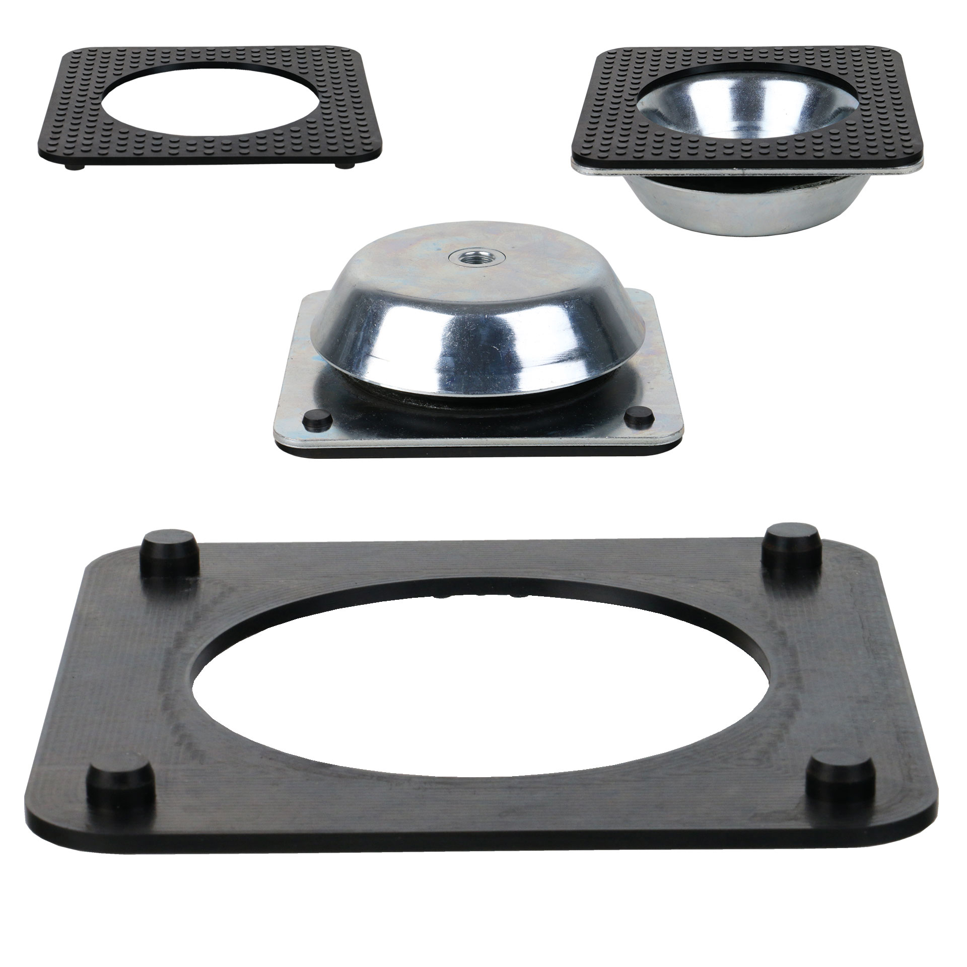 Rubber Pads for Machine Mounts Failsafe or Not Failsafe, with Square Flange