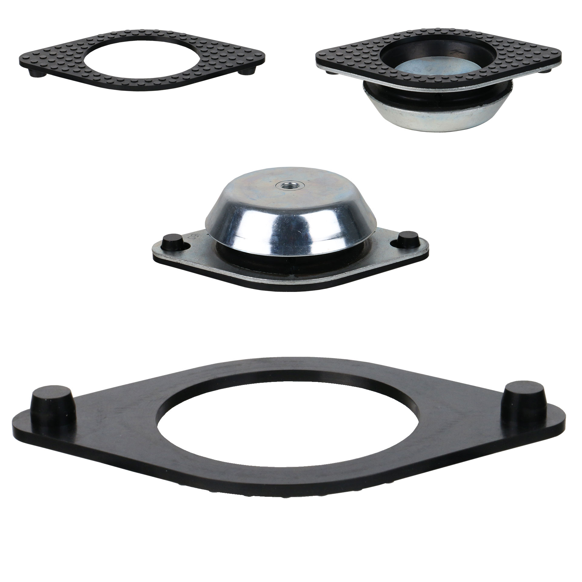 Rubber Pads for Machine Mounts Failsafe or Not Failsafe, with Oval Flange