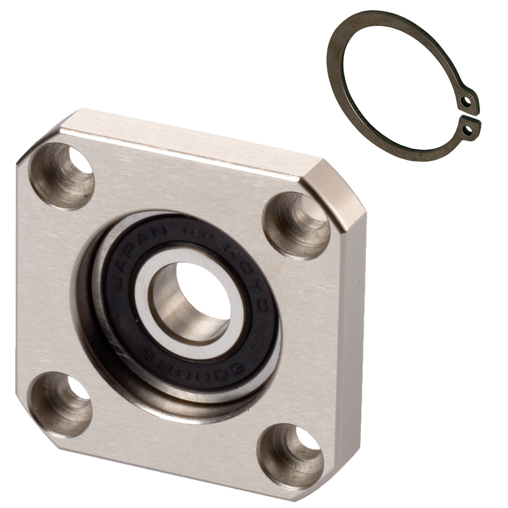 Flange Bearing Units FF, for Support Side, Nickel-plated