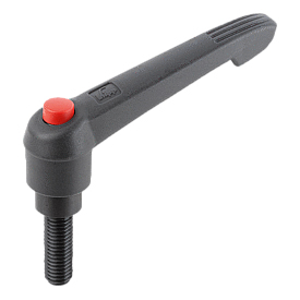 Clamping levers with push button external thread (06610)