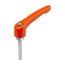 Clamping levers, die-cast zinc with external thread, threaded insert blue passivated steel (06460-05)