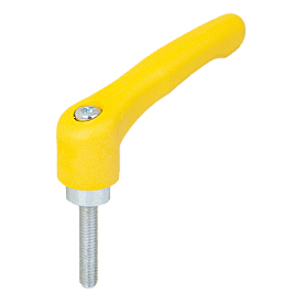 Clamping lever plastic with external thread, steel parts blue passivated (06610-55)