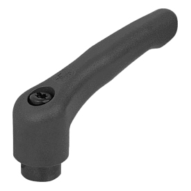 Clamping lever plastic with internal thread, steel parts black oxidised (06600)