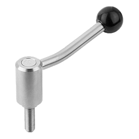 Tension levers stainless steel with external thread, 20° (06381)