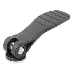 Cam lever with plastic grip with internal thread, steel or stainless steel (04232)