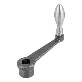 Crank handles straight similar to DIN 469, Form D, with revolving grip (06490)