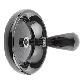 Disc handwheels with revolving grip, Form E, with reamed hole (06287)