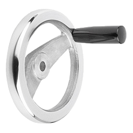 Handwheels 2-spoke aluminium, flat rim fixed grip, polished (06277)