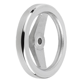 Handwheels 2-spoke aluminium, flat rim without grip, polished (06277)