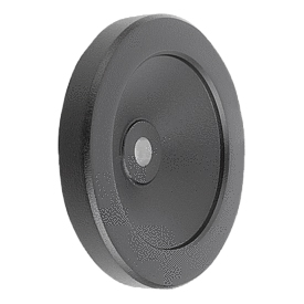 Handwheels disc, aluminium, without cylinder grip, black, powder-coated (06275)