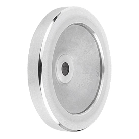 Handwheels disc aluminium, without cylinder grip, polished (06275)