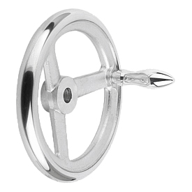 Handwheels DIN 950 aluminium, with revolving grip (06273)