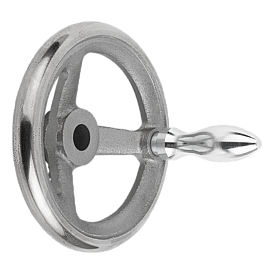 Handwheels DIN 950 grey cast iron, with revolving grip (06271)