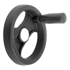 Handwheels 2-spoke plastic, with revolving grip (06255)