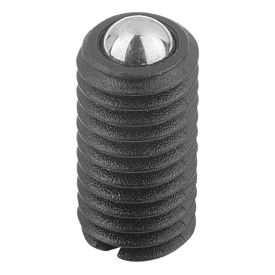 Spring plungers with slot and stainless steel ball plastic (03014)