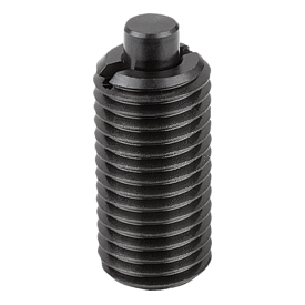 Spring plungers with hexagon socket and flattened thrust pin, steel (03040)