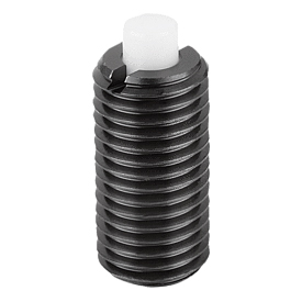 Spring plungers with hexagon socket and flattened POM thrust pin, steel (03050)