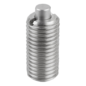 Spring plungers with hexagon socket and flattened thrust pin, stainless steel (03055)