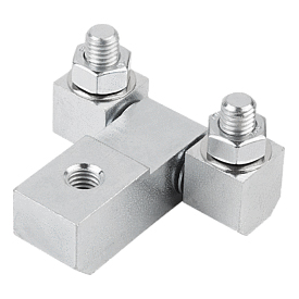 Block hinges with fastening nuts, long version (27891)