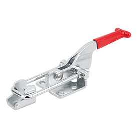 Toggle clamps latch horizontal with catch plate, Form B (05825)