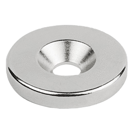 Magnets raw, Form A with countersink hole NdFeB disc, Form (09001)