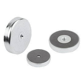 Magnets shallow pot with internal thread hard ferrite (09072)