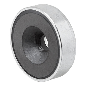 Magnets shallow pot with countersink hard ferrite (09071)