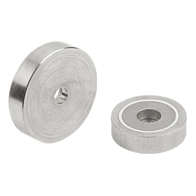 Magnets shallow pot with counterbore SmCo with stainless-steel housing (09070)