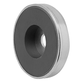 Magnets shallow pot with counterbore hard ferrite (09070)