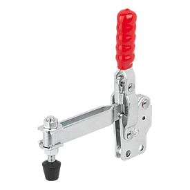 Toggle clamps vertical with straight foot and adjustable clamping spindle (05700-15)