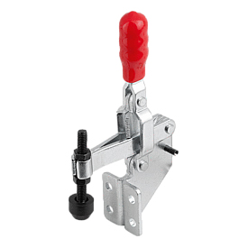 Toggle clamps vertical with angled foot and fixed clamping spindle (05735)