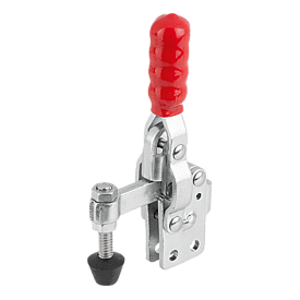 Toggle clamps vertical with straight foot and fixed clamping spindle (05705)