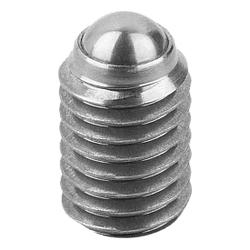 Ball-end thrust screws without head stainless steel with full ball (07111)