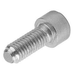 Ball-end thrust screws with head stainless steel, Form B, with flattened ball (07101)