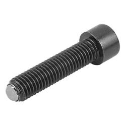 Ball-end thrust screws with head, Form B, with flattened ball (07100)