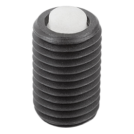 Self-aligning pads, adjustable with O-ring and hexagon socket, Form K, flattened POM ball smooth (02008)