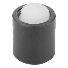 Self-aligning pads with O-ring, Form K, flattened POM ball, smooth (02002)