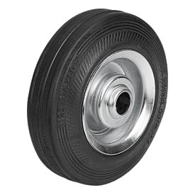 Wheels rubber tyres on steel plate rims (95050)