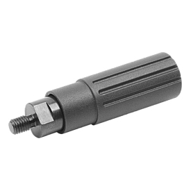 Plastic cylindrical grips revolving with male thread (06325)