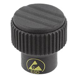 Knurled knobs antistatic with internal thread (06092)