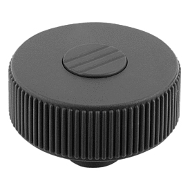 Knurled knobs, Form H, with reamed bush, with cap (06266)