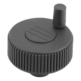 Knurled knobs with grip, Form M, with cross hole and grub screw (06268)